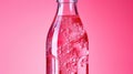 refreshing pink transparent A pink transparent plastic bottle