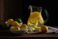 Refreshing Pitcher Of Freshly Squeezed Lemon Water With Slices Of Fruit For A Touch Of Flavor