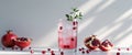 Refreshing pomegranate spritzer with ice Royalty Free Stock Photo