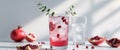 Refreshing pomegranate spritzer with ice. Royalty Free Stock Photo