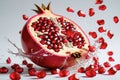 Refreshing Pomegranate Water Splash Ã¢â¬\' Organic and Vibrant, Dynamic Red Pomegranate Royalty Free Stock Photo