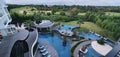 Refreshing pool at the Resort with view Royalty Free Stock Photo