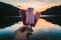 Refreshing popsicles melting quickly, captured in a close up shot