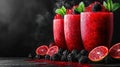 Refreshing Raspberry & Blackberry Frozen Drink Royalty Free Stock Photo