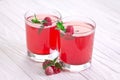 Refreshing raspberry drink with mint Royalty Free Stock Photo