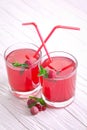Refreshing raspberry drink with mint Royalty Free Stock Photo