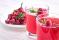 Refreshing raspberry drink with mint Royalty Free Stock Photo
