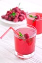 Refreshing raspberry drink with mint Royalty Free Stock Photo