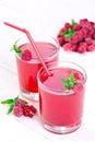 Refreshing raspberry drink with mint Royalty Free Stock Photo