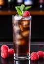 refreshing raspberry iced tea cocktail Royalty Free Stock Photo