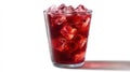Refreshing red iced drink with condensation in glass Royalty Free Stock Photo