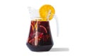 Refreshing sangria fruit punch beverage in glass pitcher Royalty Free Stock Photo