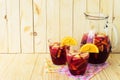 Refreshing sangria (punch) with fruits Royalty Free Stock Photo