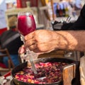 Refreshing sangria served on food stall.