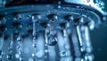 Refreshing Shower Head with Dripping Water Drops Royalty Free Stock Photo