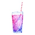 Refreshing smoothie, cocktail. A glass of vitamin summer drink. Soda with fruit. Isolated fruit cold drinks on white