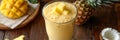 A refreshing smoothie with a tropical twist featuring mango pineapple and coconut water Royalty Free Stock Photo