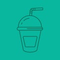 Refreshing soda drink color linear icon