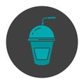 Refreshing soda drink glyph color icon