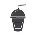 Refreshing soda drink glyph icon