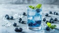 Refreshing soda water in glass on light gray background Royalty Free Stock Photo