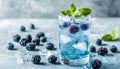 Refreshing soda water in glass on light gray background Royalty Free Stock Photo