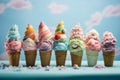 Refreshing Soft ice creams. Generate Ai Royalty Free Stock Photo