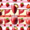 A refreshing strawberry banana smoothie with a strawberry and banana slice2