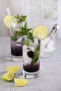 Refreshing summer cocktail Blackberry mojito