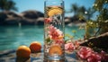 Refreshing summer cocktail with citrus fruit, ice, and tropical vibes generated by AI Royalty Free Stock Photo