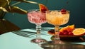 Refreshing summer cocktail with fresh fruit and vibrant colors generated by AI Royalty Free Stock Photo