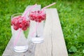 Refreshing summer drink with sparkling water and fresh berries Royalty Free Stock Photo