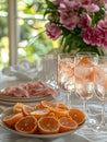 Refreshing Summer Drinks and Citrus Slices on a Table Setting Royalty Free Stock Photo