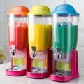 Refreshing summer drinks from the colorful dispenser