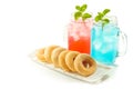 Refreshing summer drinks in jar Royalty Free Stock Photo