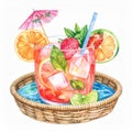 Refreshing Summer Fruit Cocktail in a Glass Royalty Free Stock Photo