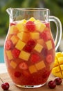 Refreshing Summer Fruit Punch in Glass Pitcher Royalty Free Stock Photo
