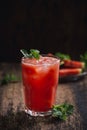 Refreshing summer watermelon juice in glasses with slices of watermelon Royalty Free Stock Photo