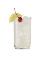 Refreshing Tom Collins Cocktail on White Royalty Free Stock Photo