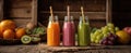 The refreshing trio of vibrant smoothies showcasing fresh fruit flavors.AI generated image Royalty Free Stock Photo