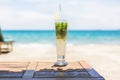 Refreshing tropical cocktail. Drink on the beach Royalty Free Stock Photo