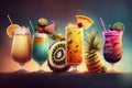 Refreshing Tropical Drinks and Cocktails. AI