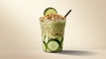 Hyperrealistic Cucumber Mojibal Shake With Granola - Traditional Vietnamese Style