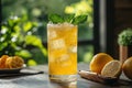 A refreshing visual representation of the Arnold Palmer drink, illustrating its ingredients and presentation. Royalty Free Stock Photo