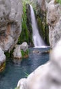 Refreshing waterfall of blue waters