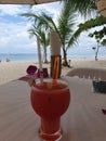 Refreshing watermelon shake at Phuket beach Royalty Free Stock Photo