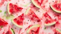 Refreshing Watermelon t: A Creative Flat Lay on a Watercolor Background