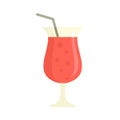 Refreshment cocktail icon flat isolated vector Royalty Free Stock Photo