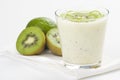 Refreshment and creamy milkshake kiwi and lime