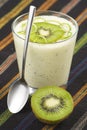 Refreshment and creamy milkshake kiwi and lime